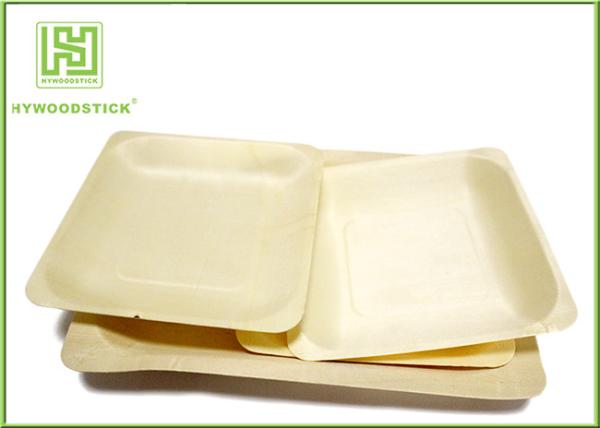 Buy cheap 3.5 Inch Wooden Biodegradable Plates , Small Square Dinner Plates For Dessert from wholesalers