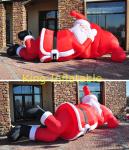 210D 2m 3m High Inflatable Santa Claus For Home Backyard