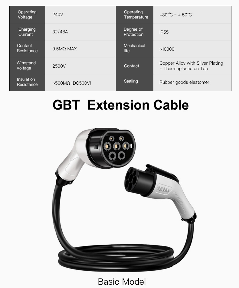 UNI Portable Dustproof Energy Fast Electric Vehicle 5m 10m Ext Extension Cable