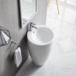 Ceramic Bathroom Sanitary Ware Pedestal Basin Cylindrical Freestanding Sink