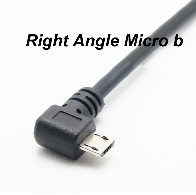 CUSTOM 1M 90 Degree Right Angle USB A Male to Micro b Male Spring Coiled USB Cable