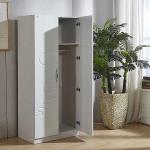 European Style metal hanger 80*50*180cm Wooden Clothes Wardrobe