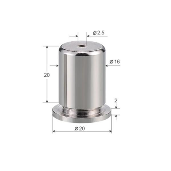 Buy cheap Brass Plated Satin Silver ∅20*20mm Dia Ceiling Attachment Hardware Part YW86277 from wholesalers