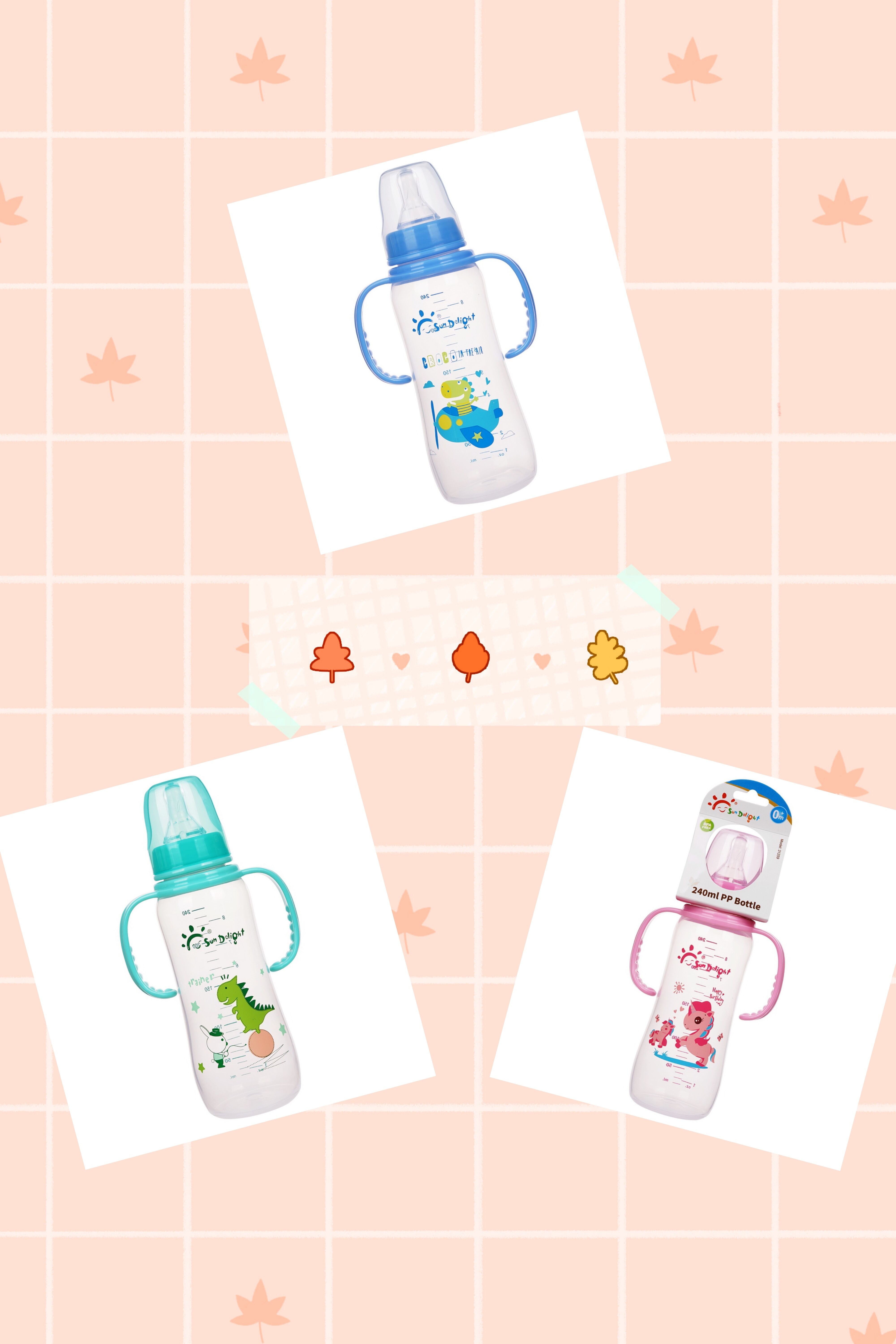 Standard 250ml 8oz PP Newborn Baby Feeding Bottle Oven Safe