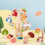 Wooden Animal Balance Stacking Game Natural Tree Toy For Preschool