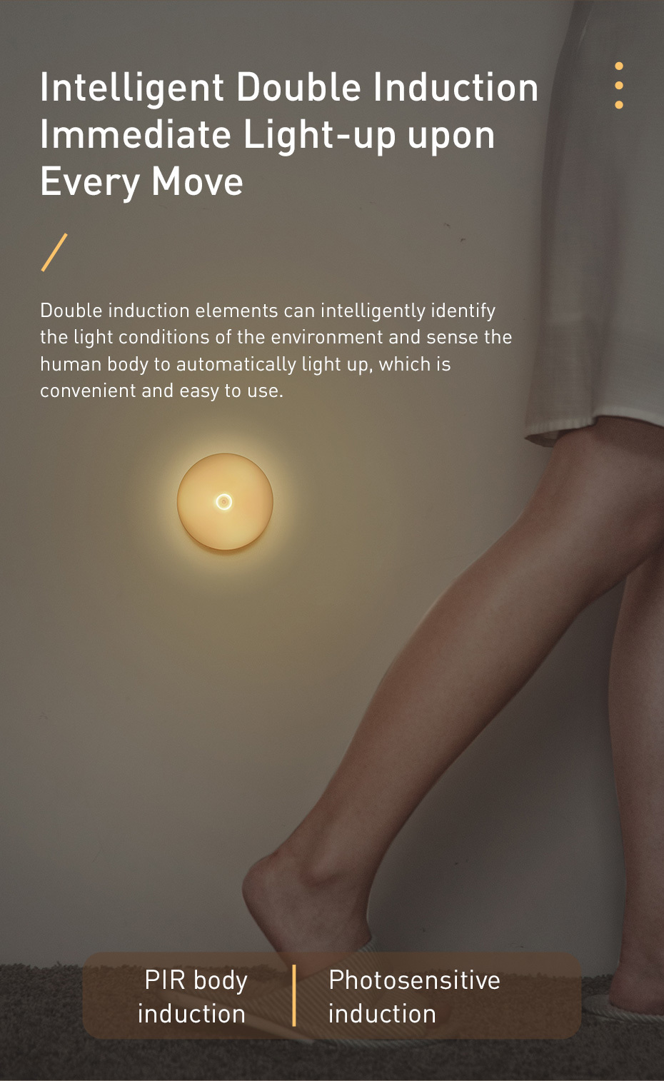 Cordless 3000-3200K 0.6W Battery Operated Motion Activated Closet Light