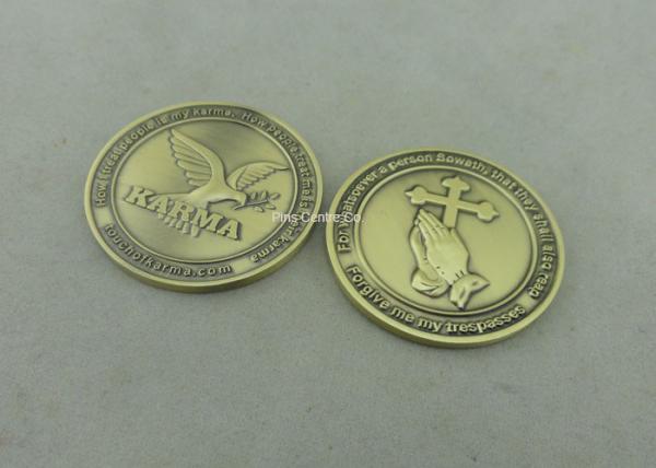 Buy cheap Die Stamped Religion Personalized Coins , Customized Brass Charity Souvenir Coin from wholesalers
