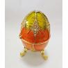 Buy cheap Luxury Faberge Easter Eggs Elegant Enamel jewlery box Crystal Egg Trinket box Jewelry Box Holder Easter Egg Collectible from wholesalers