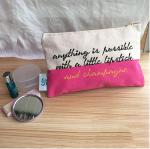Medium Size Cosmetic Zipper Bag Customized Logo Printing On Both Sides