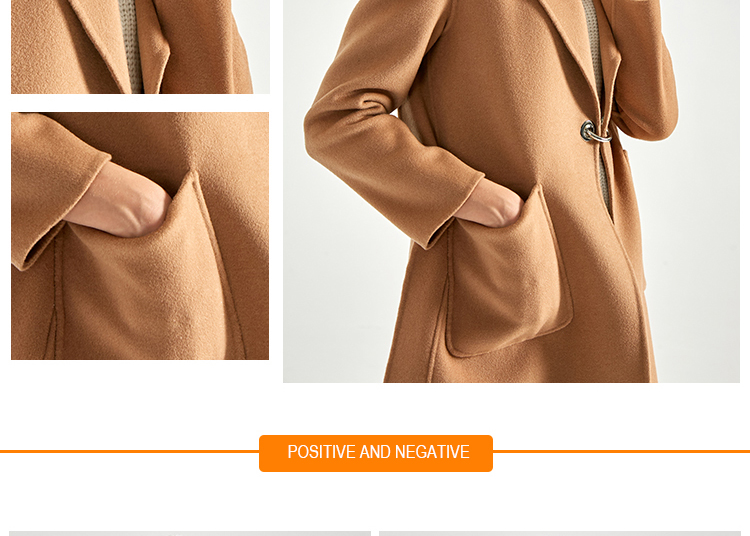 Formal Single Breasted Winter Camel Wool Coat For Ladies Fashion Style
