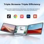 Non-Touch 14inch Portable Triple Monitor 178° Viewing Angle 1920x1080 Resolution