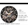 Buy cheap KINYUED oem waterproof custom logo leather fashion tourbillon skeleton wrist watch luxury automatic watches mens watch from wholesalers