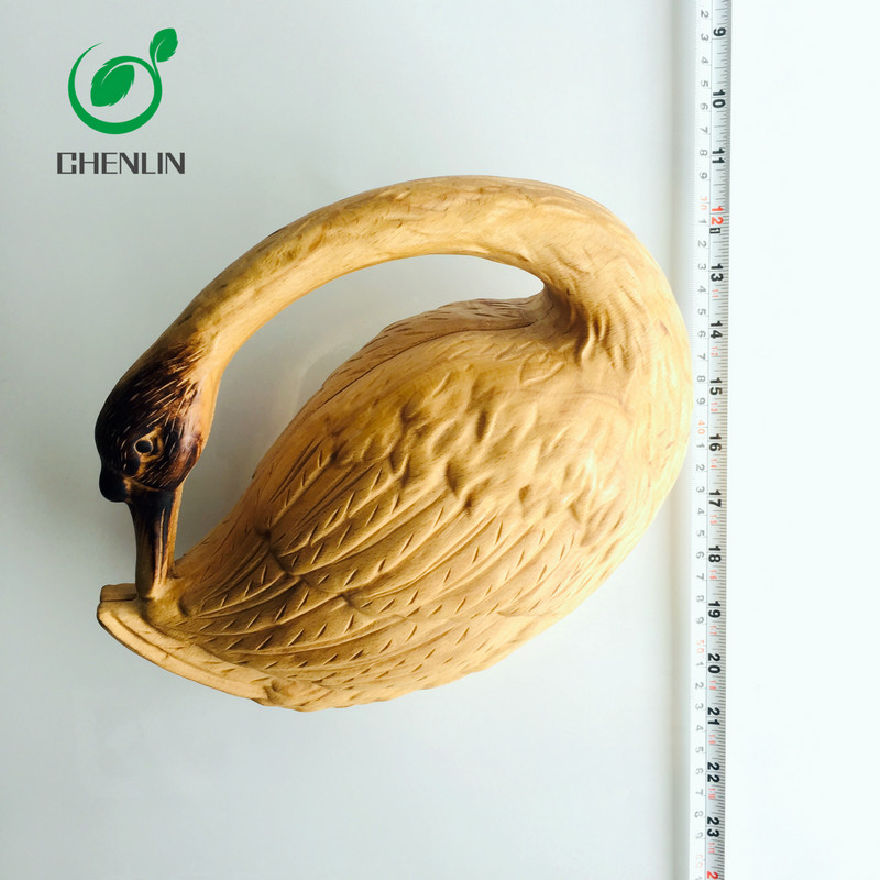 Odorless Leather Wooden Clutch Hand Bag Swan Shaped Large Capacity For Anniversary