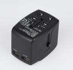 RoHS Certificate Worldwide Travel Adaptor With Twin Usb Charger
