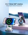 Magnetic Wireless Charger Stand 15W With 360 Degree Rotation