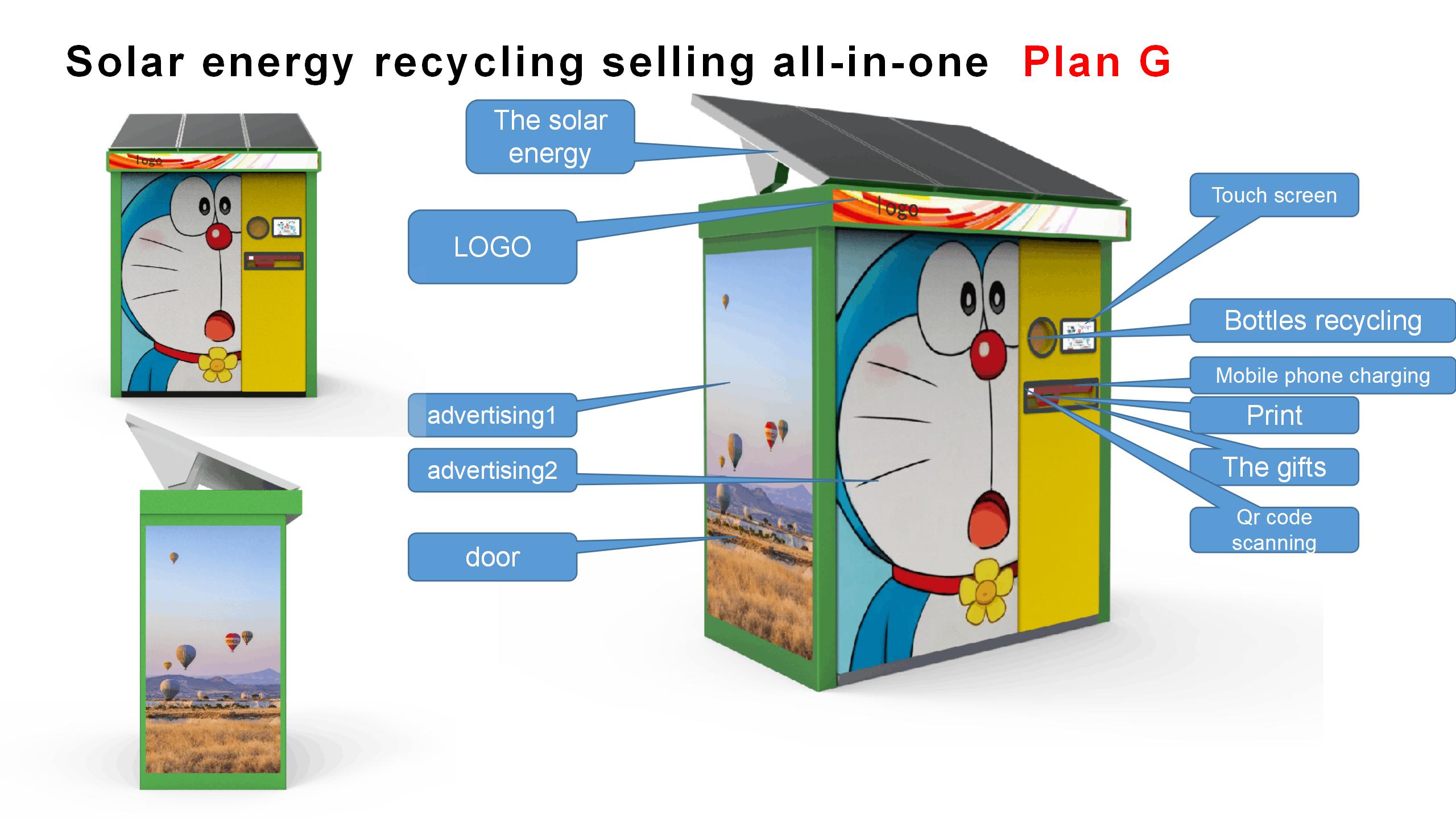 Outdoor Plastic Bottles Cans, Glass, Clothing, Paper, Scrap Metal Recycling Machine