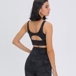 Lady Sexy Hollow Back High Quality Full Support Push Up Sports Bra High Sport