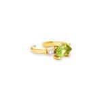 18K Gold Plated 925 Sterling Silver TRENDY Design Pear Cut Peridot CZ Cuff