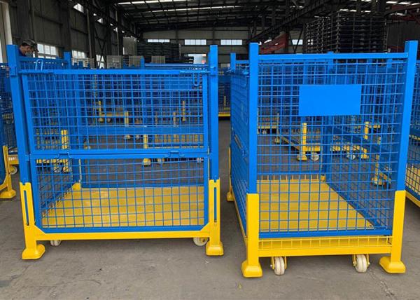 Buy cheap Collapsible Metal Mesh Industrial Stillages Pallets With Castors from wholesalers