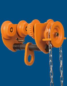 Jib Crane Push Travel Trolley Hoist , Chain Sling 10 Ton Geared Chain Block