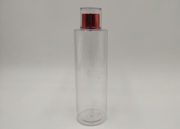 Buy cheap Cylinder Transparent PET Plastic Cosmetic Bottles Double Cap Toner Bottle from wholesalers