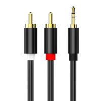 Buy cheap Smartphones 3.5mm To 2RCA Audio And Video Cable 24k Gold Plated product