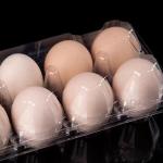 8 Holes Thickened Disposable Plastic Egg Tray PET Transparent With Hinged Design