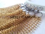Shining Gold Color 304 Stainless Steel Ring Mesh Chainmail Room Divider Curtain