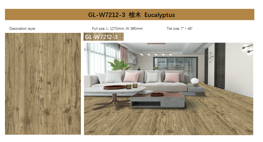 GKBM Rigid Core Vinyl SPC Flooring Luxury Eucalyptus Like Stone Composite