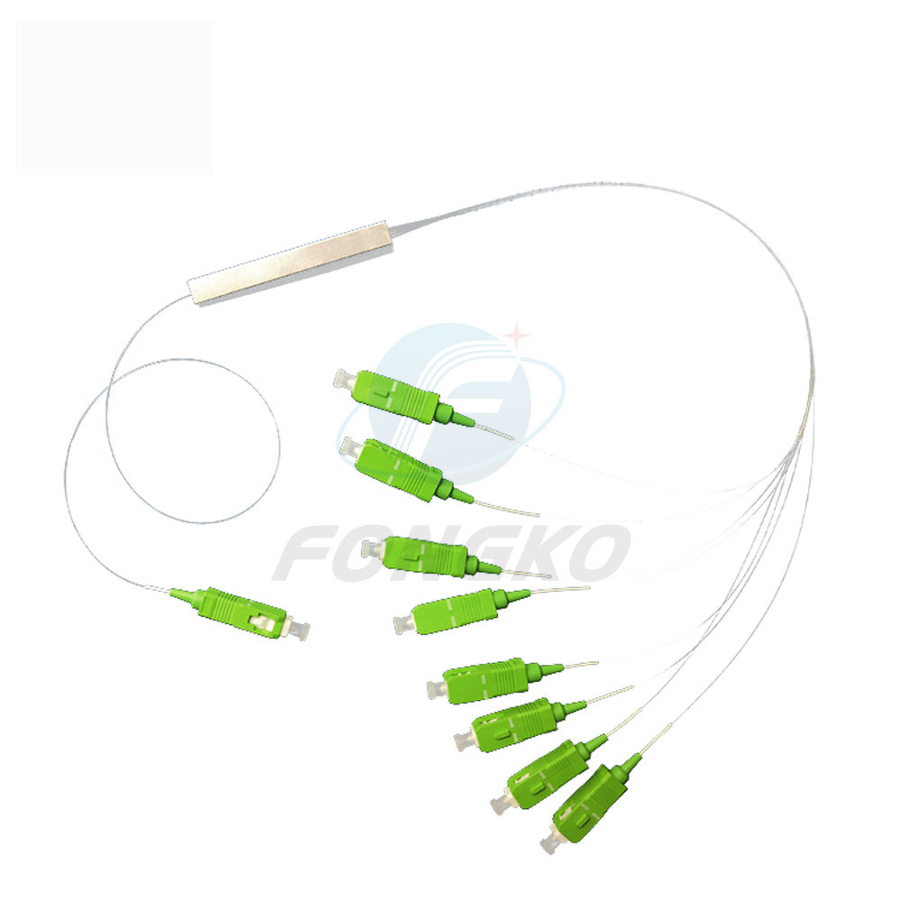 1x8 8 Core PLC FTTH Fiber Optic Splitter GPON EPON SCAPC SCUPC