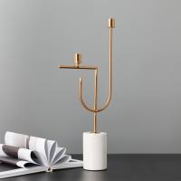 Buy cheap Classic Marble Base 520mm 460mm Gold Metal Candle Holder product