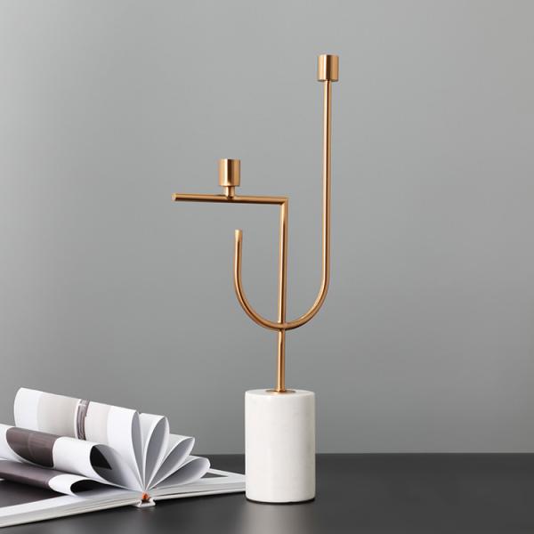 Buy cheap Classic Marble Base 520mm 460mm Gold Metal Candle Holder from wholesalers