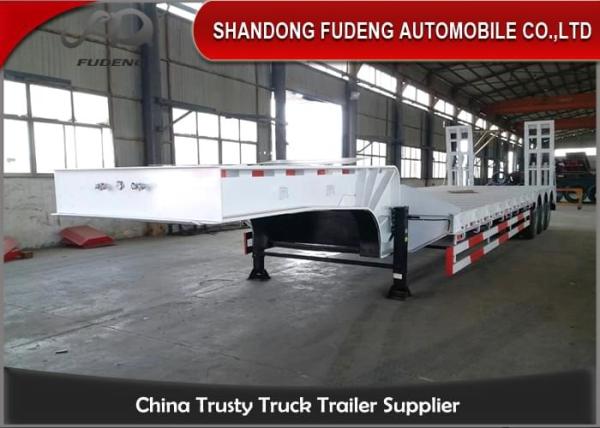 Buy cheap Hydraulic Ramps 60 Tons Low Bed Semi Trailer , Air Suspension Low Flatbed Trailer from wholesalers