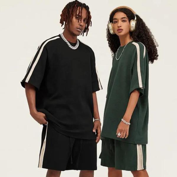 Buy cheap 100% Cotton Mens Short Sets 2 Piece Outfits Fashion Summer Tracksuits from wholesalers
