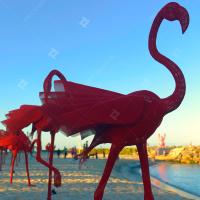 Buy cheap Paint Finish Stainless Steel Artwork Outdoor Red Metal Flamingo Statue product