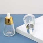 Water Shape 1oz Hair Oil Glass Empty Dropper Bottles Cosmetic Essential Oil