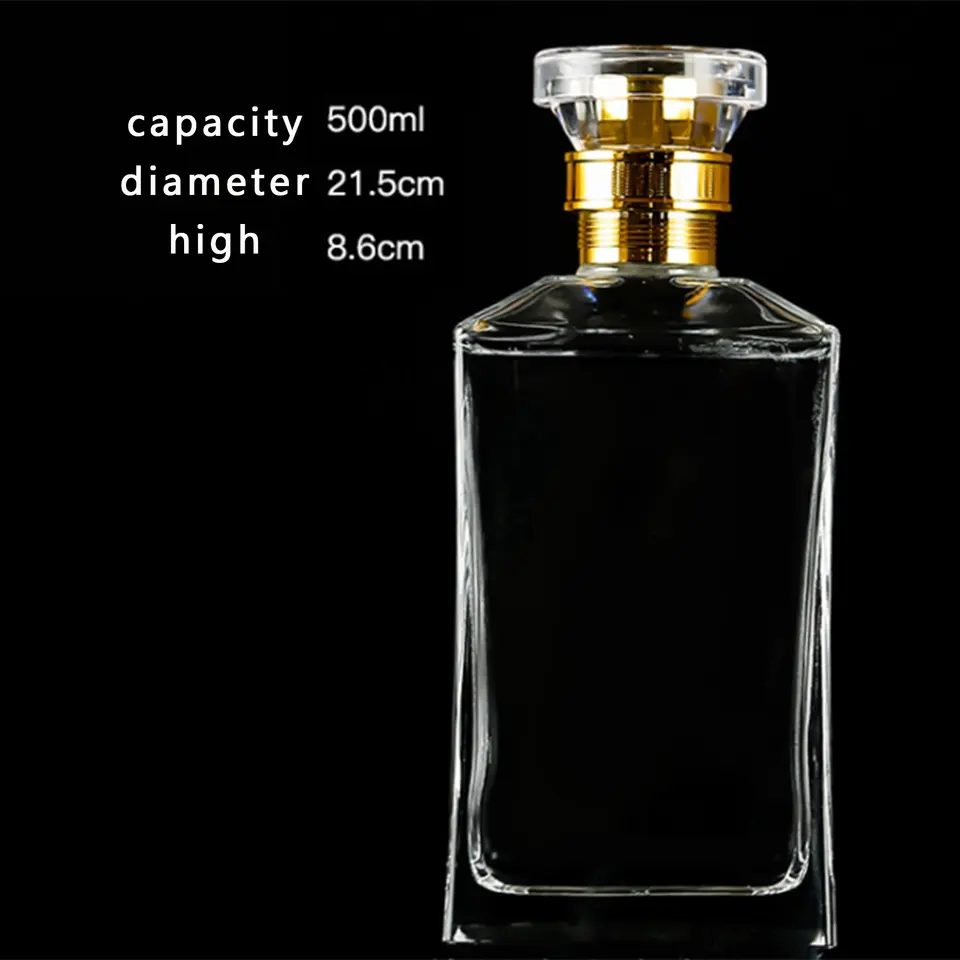 500ml Glass Bottle for Bespoke Custom Pewter Metal Labels Rum Whisky Vodka Gin Spirits