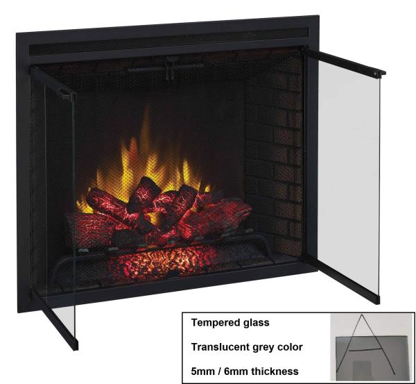 Buy cheap Safety Tempered Glass Fireplace Glass Door from wholesalers