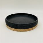 Black Fabric Look Polyresin Bathroom Accessories Set For Hotel Home Bathroom