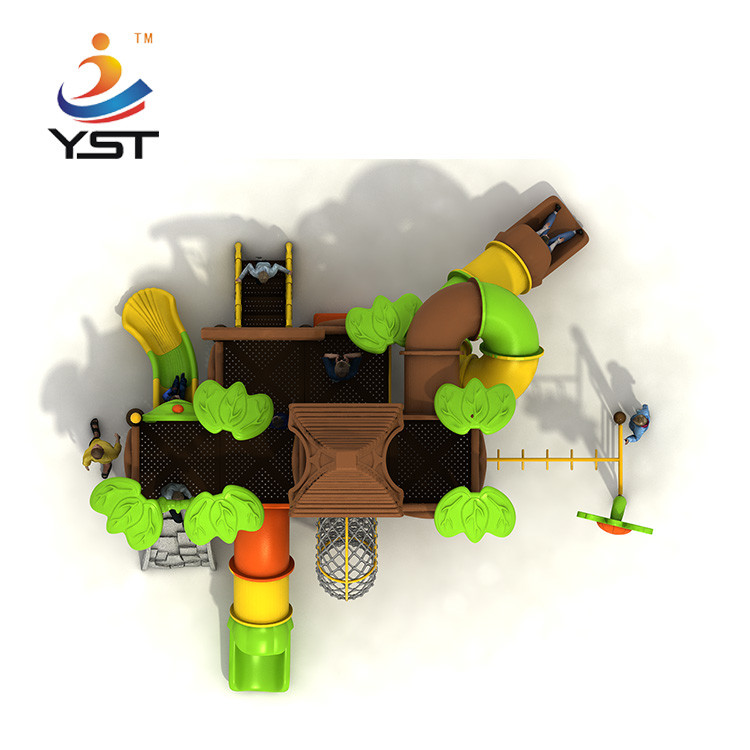 Rubber Coated LLDPE Combined Kids Playground Slide