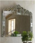 Hanging Large Venetian Wall Mirror Etching Flowers Bridal Wedding Design