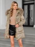 Machine Washable Thermal Cashmere Lady Jacket Without Real Fox Fur