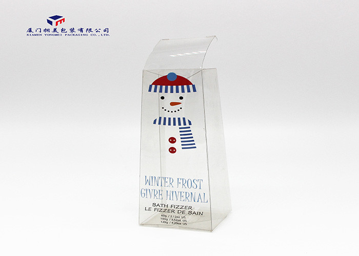 Trapezoid Shape Personalised Clear PET Plastic Box Offset Printing 20.5cm Height