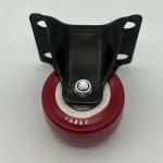Red Polyurethane Light Duty Swivel Caster Furniture Cart Wheel 1.5 Inch