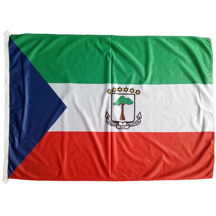 Equatorial Guinea Flagolden national screen printed high quality