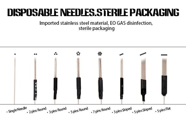 Buy cheap 0.35 MM 3 Pins Sloped Disposable Tattoo Needles EO Gas Sterilized from wholesalers