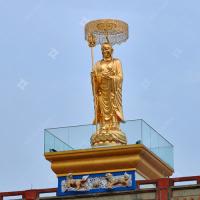 Buy cheap 4.5M High Big Buddha Statue Outdoor Large Customized Gold Leaf Finish product