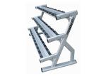 Silver Color Gym Fitness Equipment High Strength Three Tier Dumbbell Rack