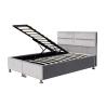 Buy cheap Winged Upholstered Gas Lift Storage Bed Frame Tufted Velvet Fabric Headboard With Storage from wholesalers
