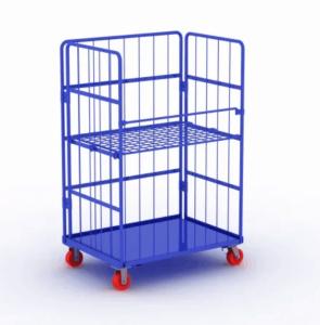 Wholesale Metal Steel Roll Container Roll Trolley Pneumatic Wheel 200kg Load Capacity from china suppliers